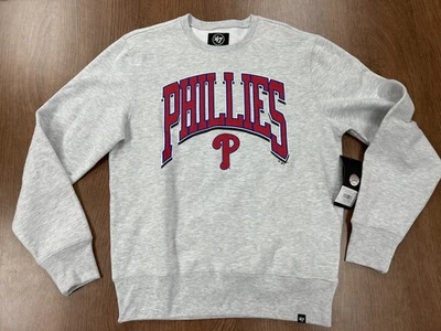 PHILADELPHIA PHILLIES 47 HEADLINE CREWNECK SWEATSHIRT M MLB NWT NEW GREY $70 - Image 1 of 4
