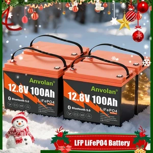 4 Pack Bluetooth 12V 100Ah LiFePO4 Batterie TrollingMotor LithiumBattery 100ABMS - Bild 1 von 16