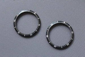 LOT: 2x 1960's AUTOMATIC Skin DIVER Cone Shape *Delrin* Bezel 35.6MM - NOS - Picture 1 of 11