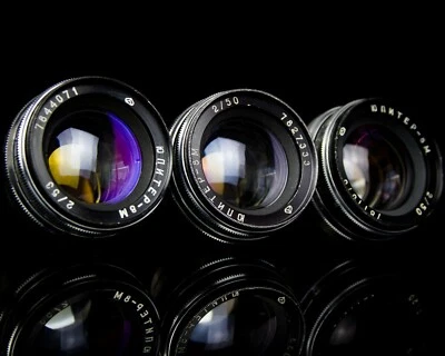  Soviet Lens  JUPITER 8 M  (50mm f /2) Copy Sonnar Mount CONTAX RF - 3 pieces - Image 1 of 4