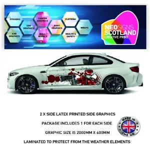 Anime Bullet Printed Laminated Sides wrap stickers graphics universal CSW22 - Picture 1 of 1