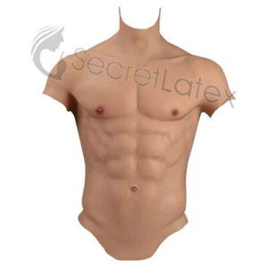 SILICONE RUBBER MALE MAN BREAST FORM FAKE CHEST BODY MUSCLE REALISTIC HUNK TORSO - Picture 1 of 6
