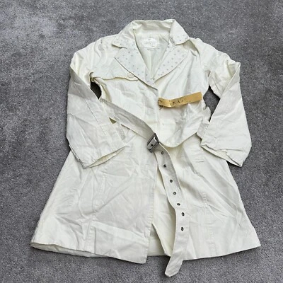 Chaqueta gabardina Yoki Collection para mujer mediana blanca con botones de algodón nueva con etiquetas nueva Foto 1 de 4