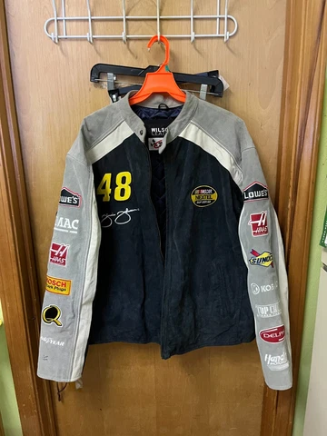 CHASE NASCAR JIMMIE JOHNSON LOWE'S HENRICK RACING SUEDE LEATHER JACKET SIZE XL Cover