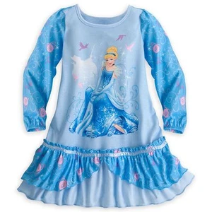 Disney Store Princess Cinderella Long Sleeve Nightgown Pajama Girl Size 5/6  - Picture 1 of 2