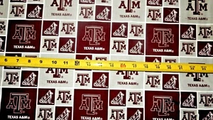 Texas A&M University-Aggies College 020 Durable Cotton Fabric 2 yds in 1 length - Picture 1 of 1