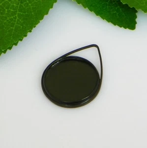 (12 mm - 20 mm) RUNDER schwarzer Emaille Träne Cabochon (Kabine) Tropfenfassung - Bild 1 von 1