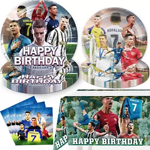 Soccer Birthday Decorations, 20 Pcs Plates 20 Pcs Napkins 1 Pc Tablecloth 43"X71 - Picture 1 of 12