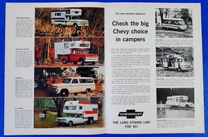 1965 CHEVY TRUCKS CAMPER SELECTIONS PICKUP & EL CAMINO ORIGINAL 2 PAGE PRINT AD - Picture 1 of 1