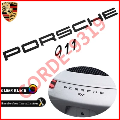 Insignia trasera negra brillante Porsche 911 letras emblema aspecto cubierta tapa OEM Foto 1 de 4