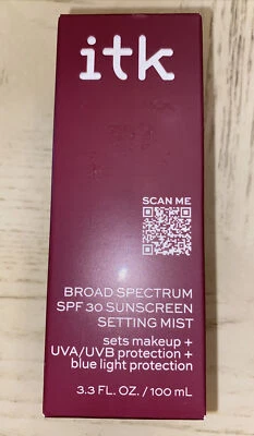 ITK Broad Spectrum SPF 30 protector solar Setting Mist 3,3 fl oz / 100 ml con vitamina E Foto 1 de 4