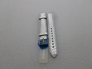 Original Michele 16 mm silber Chevron Uhrenarmband NEU - Bild 1 von 3