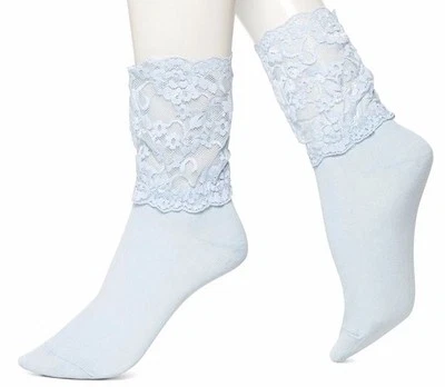  HUE WOW сосулька синий высоты верхний кружевной носки U15202 - Рекомендуемая розничная цена производителя $8,50 ea. - Изображение 1 из 2