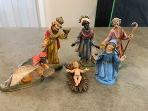 Belén De Colección Hecho en Italia 6 Piezas Resina Plástico Duro ¡Raro! - Imagen 1 de 9
