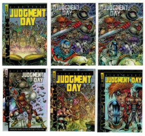 Rob Liefeld - JUDGMENT DAY - Six Card Clearchrome Chase Set - Picture 1 of 2