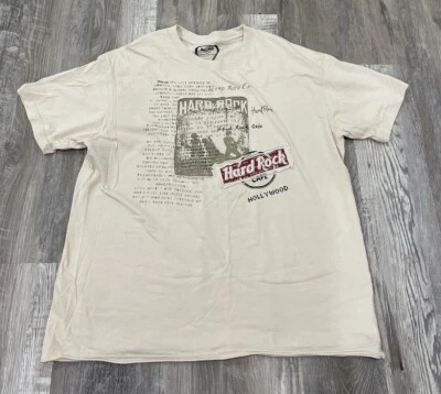 Hard Rock Cafe Hollywood Men’s Xl T-Shirt  Cream Color - Image 1 of 4