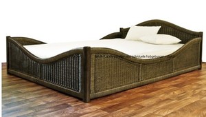 Korbbett Rattanbett Geflechtbett 180x200 cm Doppelbett Ehebett sehr stabil