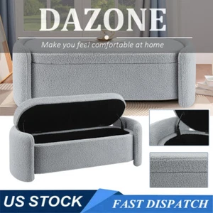 51" Modern Upholstered Storage Ottoman Entryway Bench Bedroom End of Bed Bench - Picture 1 of 15