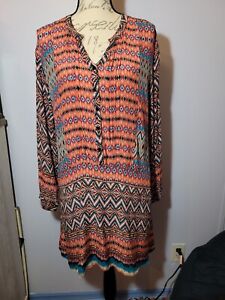 Feathers By Tolani Tunic Dress Button Down Size Xlarge