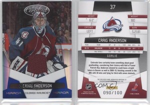 2010-11 Certified Mirror Blue Materials /100 Craig Anderson #37