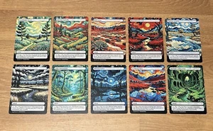 Fetch Land Set - Altered Art Custom MTG - Van Gogh Style - All 10! - Picture 1 of 12