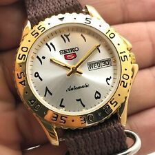 Vintage Seiko 5 Calibre 6309A Day Date Automatic Arabic Dial Mens Wrist Watch