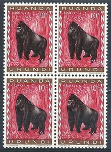 Ruanda 1959 Sc# 137 Gorilla monkey Belgian East Africa block 4 MNH - Picture 1 of 1