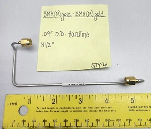 (6) SMA (M) Gold - SMA (M) 0.090" OD Hardline Cables 8.5" - Picture 1 of 3