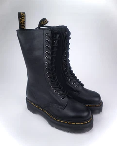 NEW DR MARTENS Mens US 8 PISA Soft Leather Combat Boots 1B99 31426001 Black EU41 - Picture 1 of 10