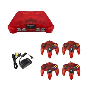 Nintendo 64 Watermelon Red Console + Controllers + Cords Bundle | 1-Yr Warranty! - Picture 1 of 5