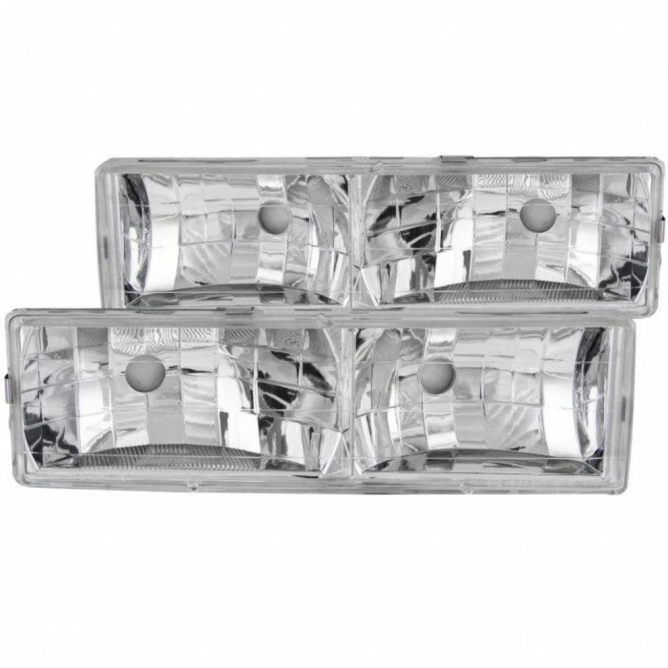 Faros de cristal cromados ANZO para GMC K1500/K2500 Suburban 1992-1999 Foto 1 de 4
