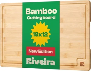 Utopia Kitchen extra großes Bambus Schneidebrett mit Saftrille Holzschneiden - Bild 1 von 7