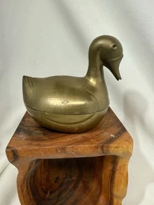 Vintage Messing Ente Vogel Schmuckschatulle - Made in India - Bild 1 von 7