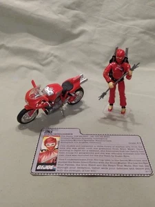 GI JOE Action Figure Jinx Complete with Red Motorcycle - Picture 1 of 4