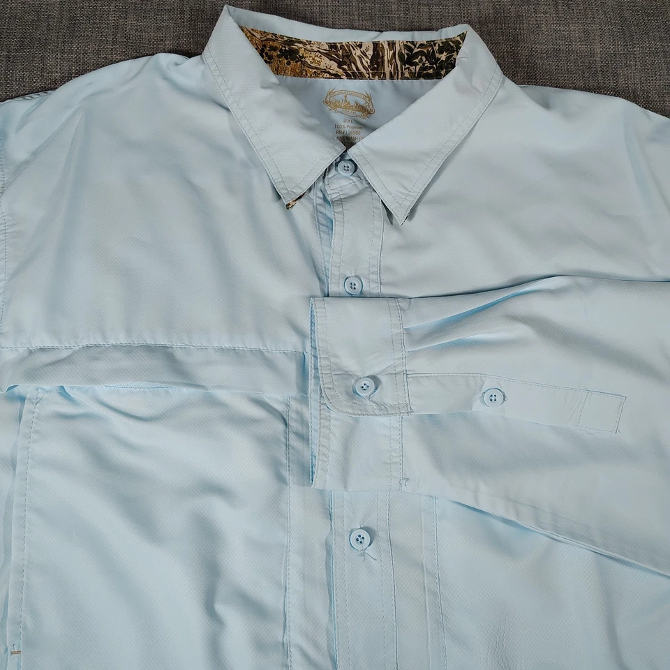 GameGuard Original Shirt Mens 2XL Light Blue Vented Outdoors Fishing Long Sleeve - Image 1 of 4