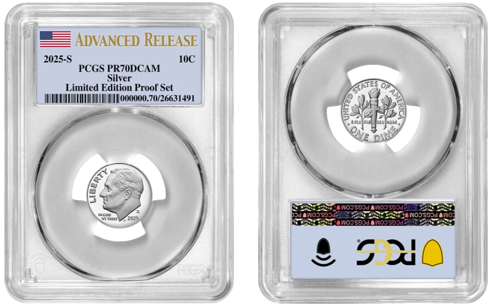 2025 S Silver Roosevelt Dime Limited Edition PCGS PR70DCAM Advanced Release#695 - Image 1 of 1