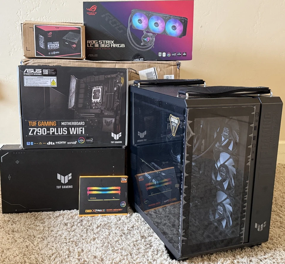 ASUS TUF Z790 Plus Wifi  32GB DDR5 3TB NVME ASUS TUF RTX 4070 ti 12GB Gaming PC - Image 1 of 4