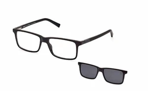 Timberland TB1765 001 Shiny Black Polarized Eyeglasses with clip on 57-16-145 - Picture 1 of 3