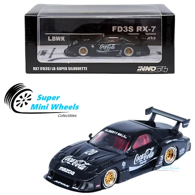 INNO64 1:64 LBWK MAZDA RX7 (FD3S) LB-SUPER SILHOUETTE Black (Coca Cola) - Image 1 of 2