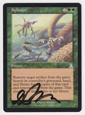 Signed Splinter HP Urza's Destiny Artist Daren Bader 1999 WOTC MTG Magic Vintage - Image 1 of 2