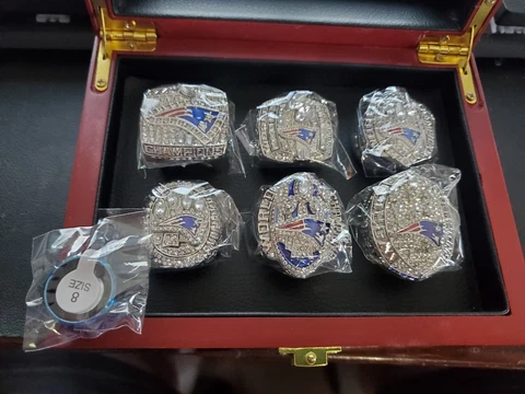 New  6Pcs Set championship ring Patriot Super Bowl Free shipping size 8 Cover