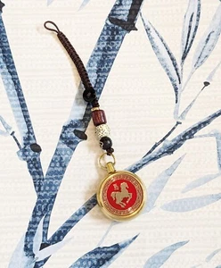 Chinese Feng Shui Coin Mobile Phone Bag Charm Chinese Zodiac Year of The Horse - Picture 1 of 2