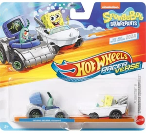 2024 Hot Wheels Racer Verse SPONGEBOB SQUAREPANTS & PLANTON 2 Pack ***READ*** - Picture 1 of 1