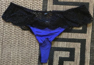 NEU WOW STRING TÜLLSPITZE 36/38 40/42 44/46 VIVANCE royalblau schwarz *67062801 - Picture 1 of 6