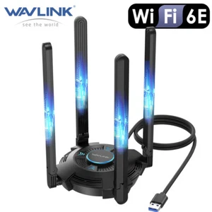 WAVLINK USB WIFI 6 Adapter 5400Mbps Wireless USB3.0 Dongle Tri-Band 2.4/5/6GHz - Picture 1 of 13