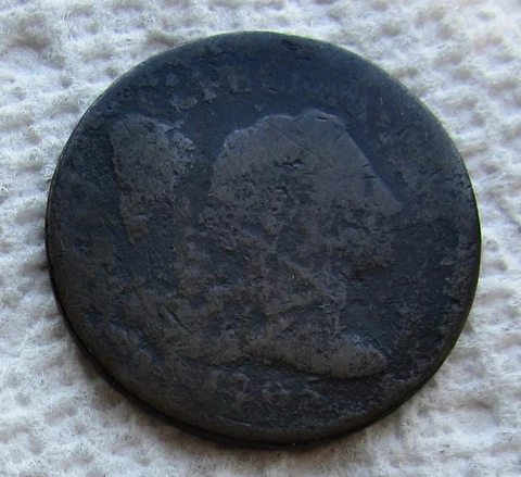 1795 Plain Edge Liberty Cap Flowing Hair Large Cent Full Date Mid Grade Corroded Cover