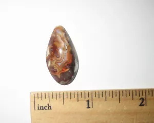 26x14mm POLIERT NATÜRLICHE LAGUNE SPITZE ACHAT KRISTALL STEIN CABOCHON MEXIKO 3,4g * 6 - Bild 1 von 8