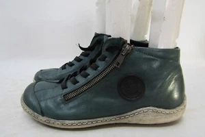 Remonte Womens Size 37 EUR Green Leather Zip Lace Up Ankle Fashion Boots - Picture 1 of 11