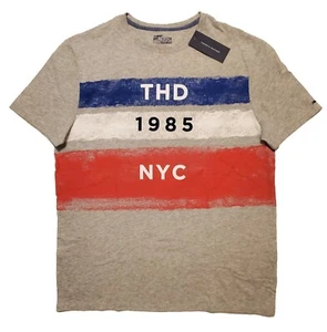 MEN'S TOMMY HILFIGER DENIM PAINTER THD 1985 NYC T-SHIRT GRAY RED WHITE BLUE M - Picture 1 of 3
