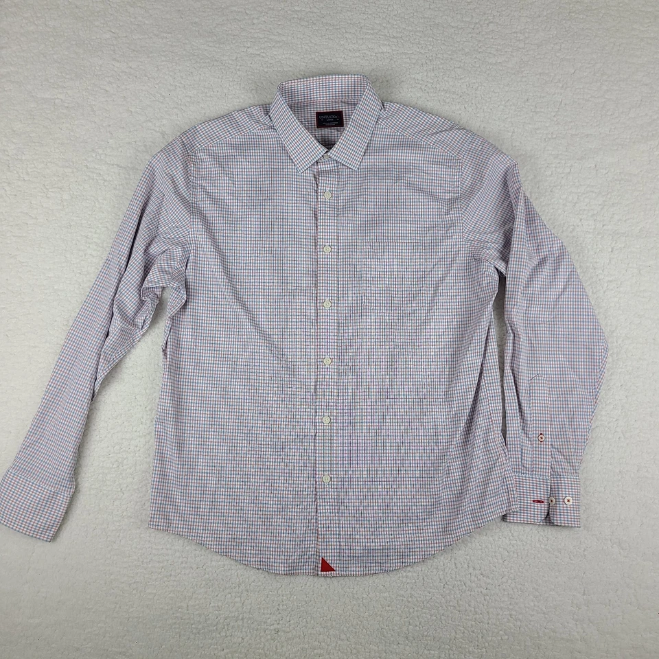 UNTUCKit платье рубашка мужская большой синий красный клетку производительности нейлона на пуговицах - Изображение 1 из 4